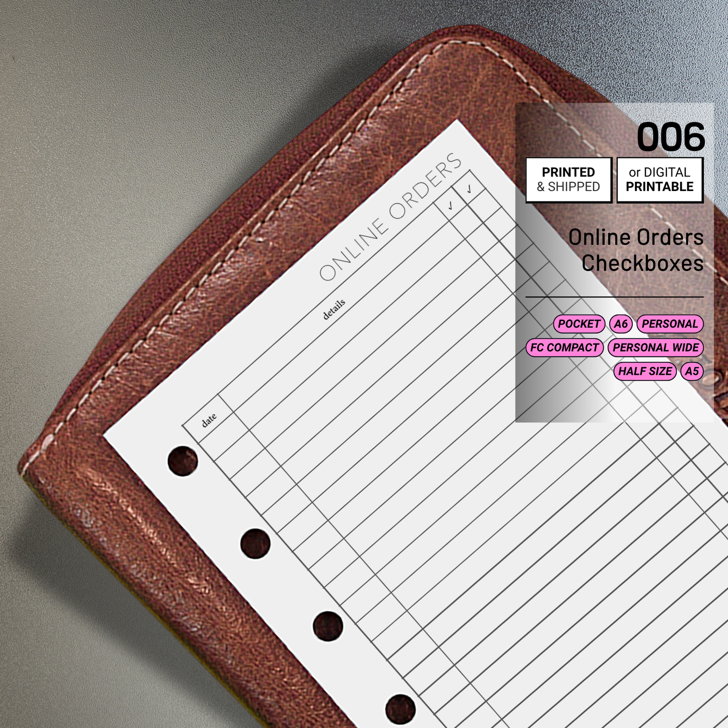 006: Online Orders Checkboxes