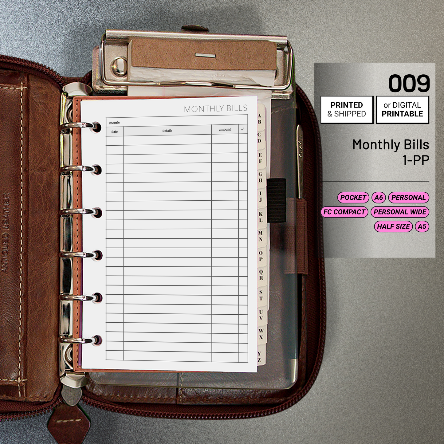 009: Monthly Bills 1PP