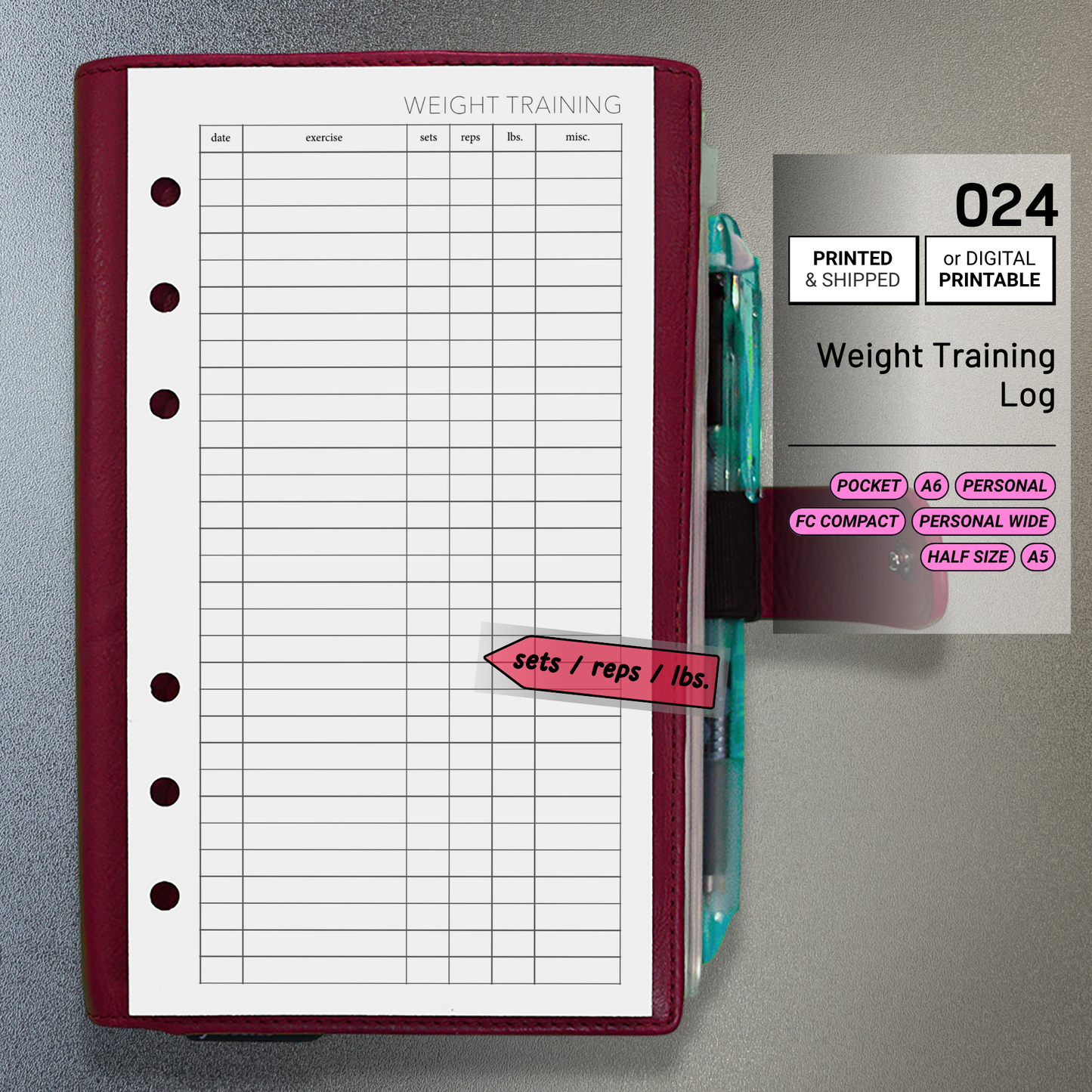 024: Weight Training Log