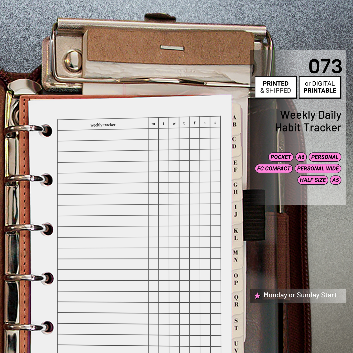 073: Weekly Daily Habit Tracker 1PP
