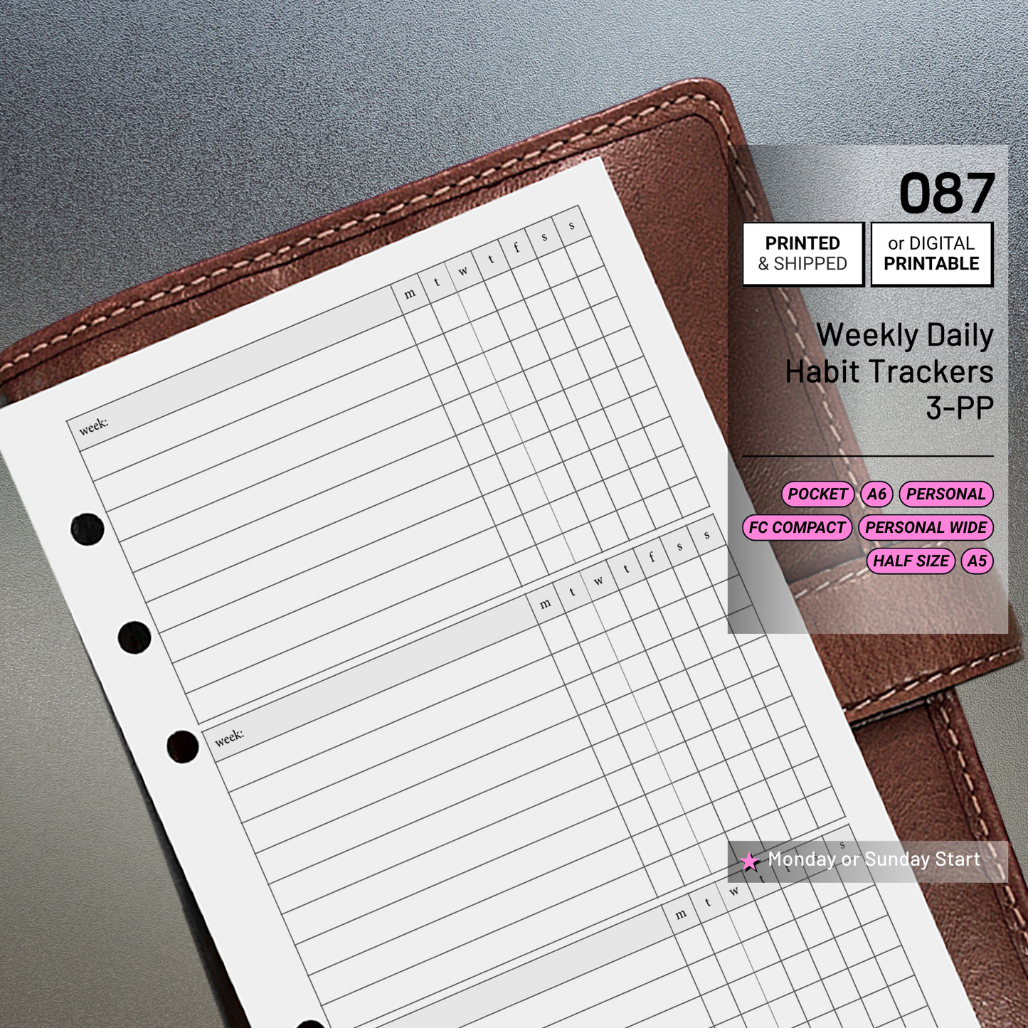 087: Weekly Daily Habit Tracker 3PP