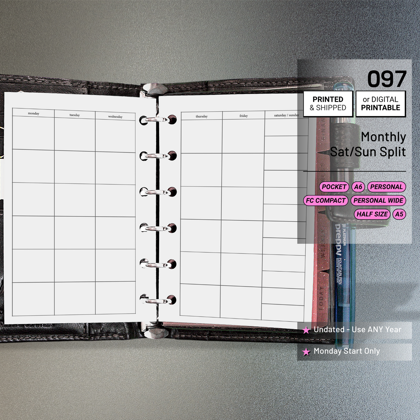 097: Sat / Sun Split Monthly Mo2P