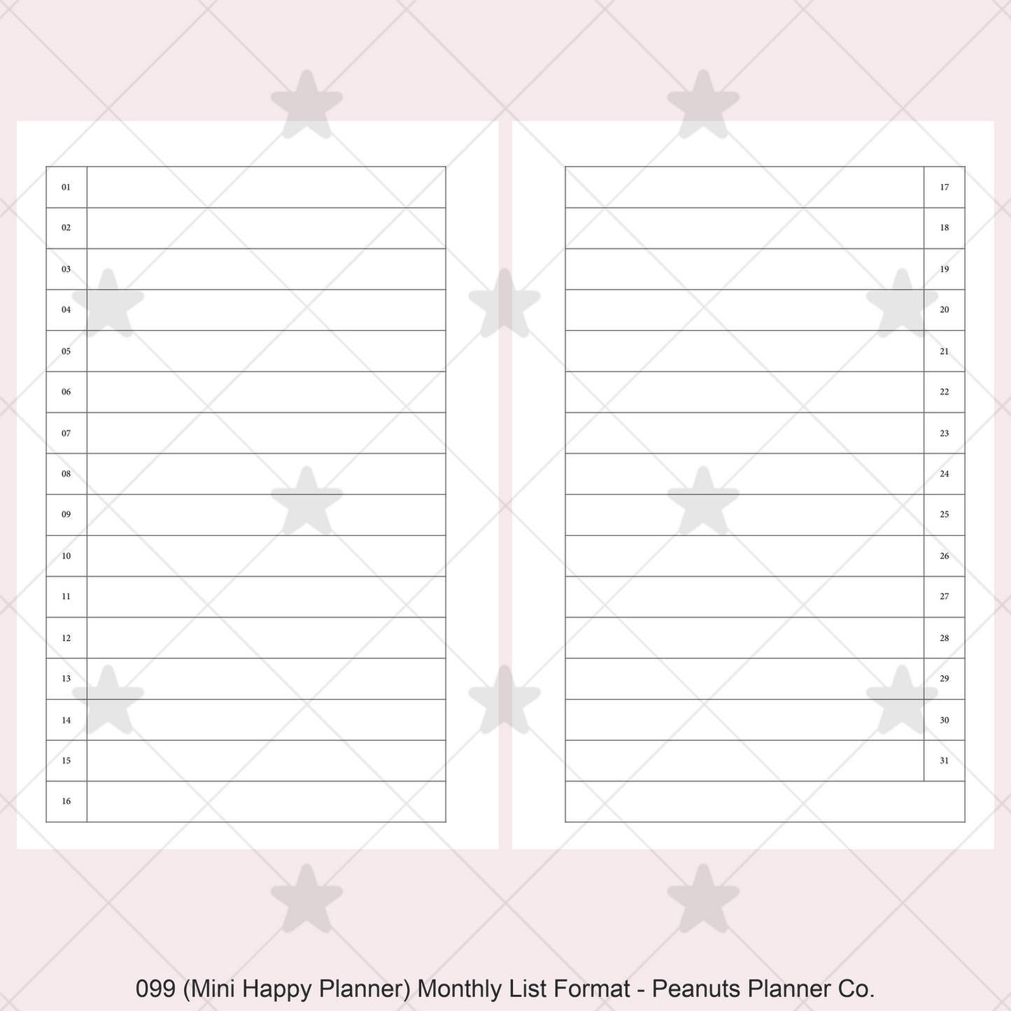 099: Monthly List Format Mo2P