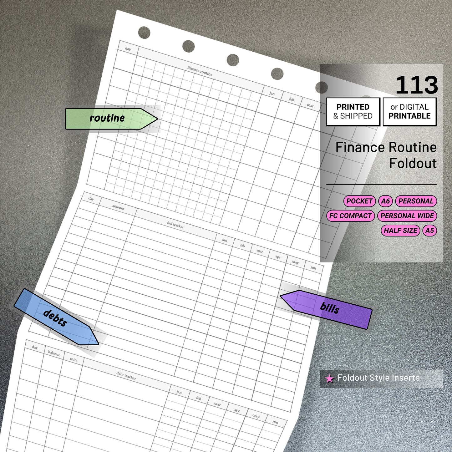113: Finance Routine Foldout