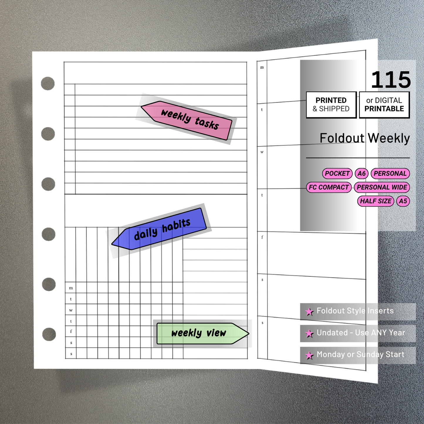 115: Foldout Weekly w/ Tracker Wo1P