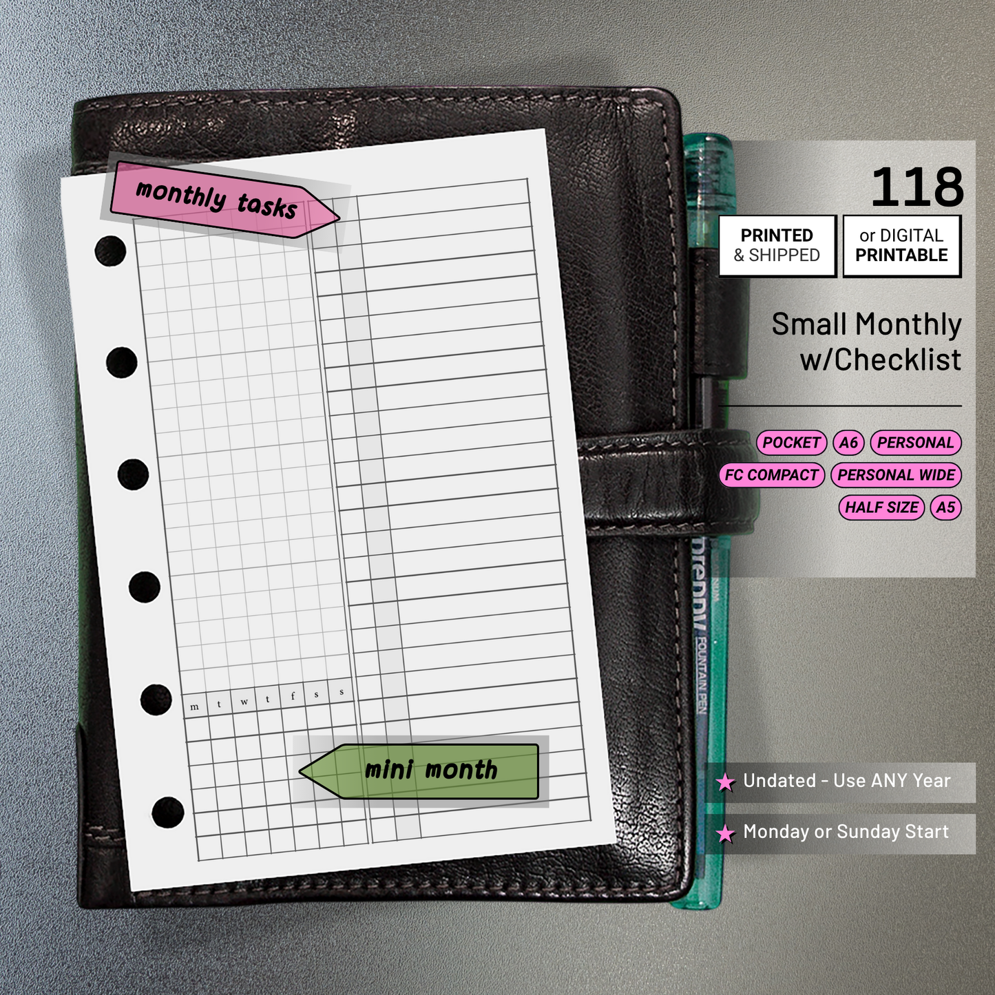 118: Small Monthly w/ Checklist