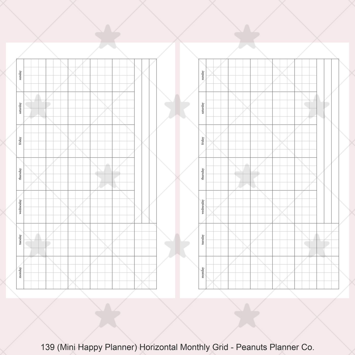 139: Horizontal Monthly Mo1P Grid