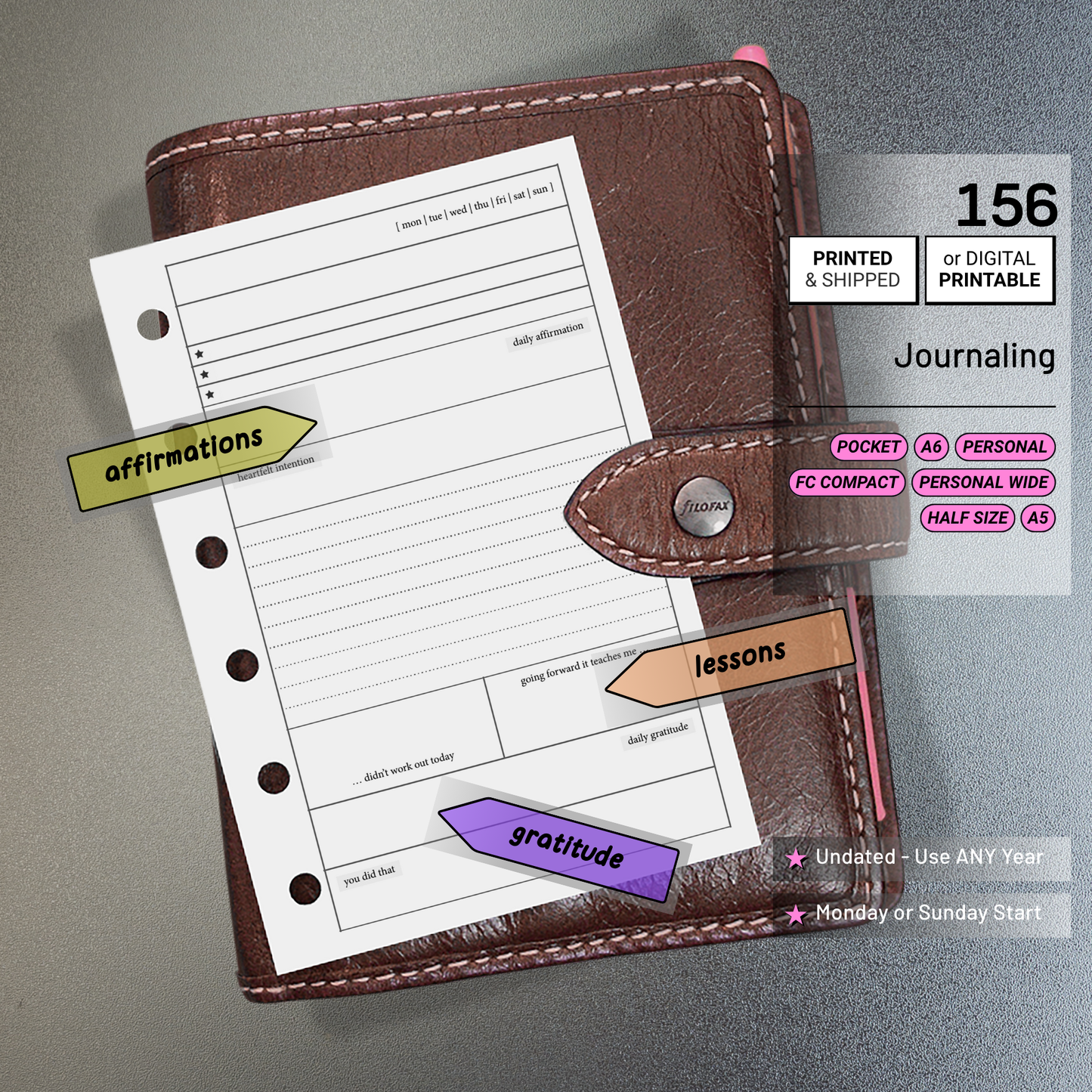 156: Journal LITE w/ Gratitude Daily Affirmation Do1P