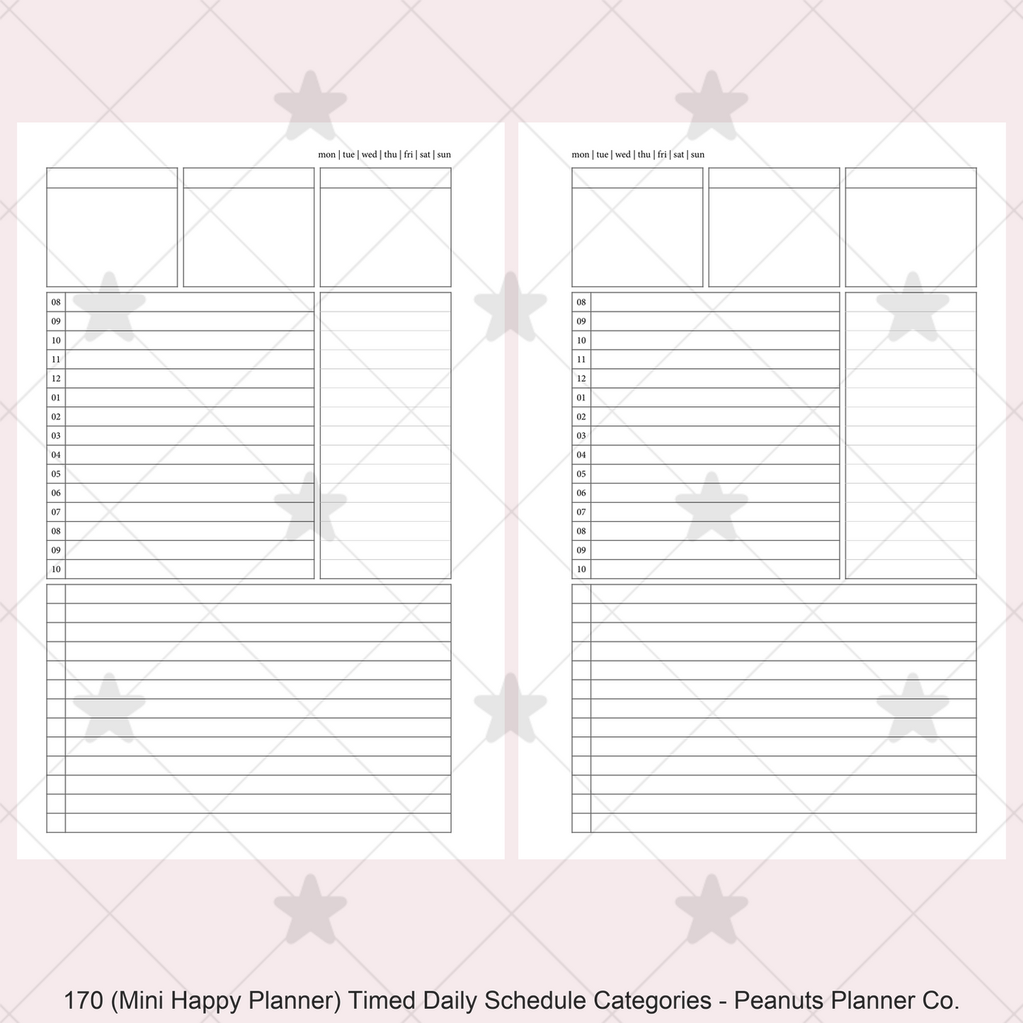 170: Timed Daily Schedule w/ Categories & Tasks Do1P