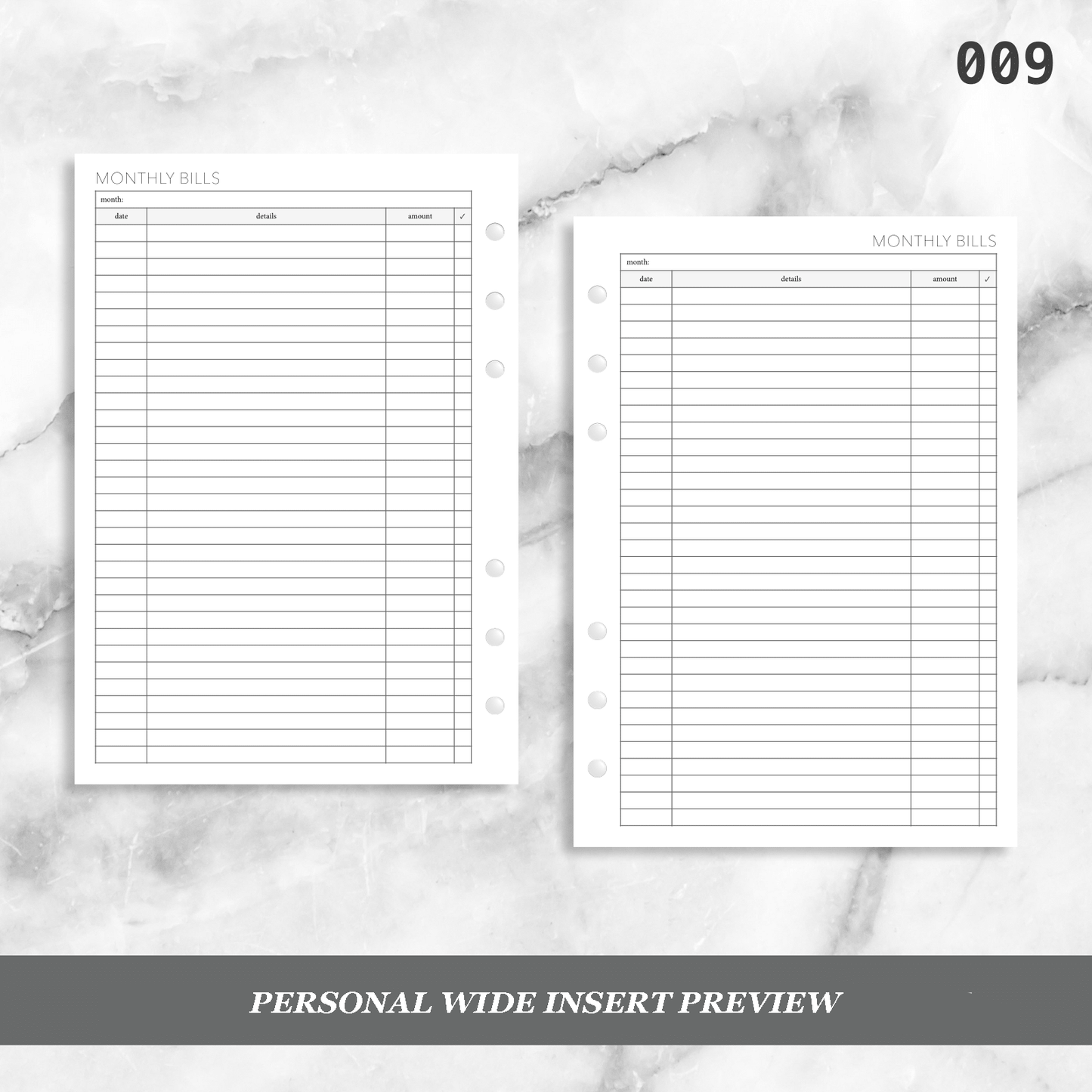 009: Monthly Bills 1PP