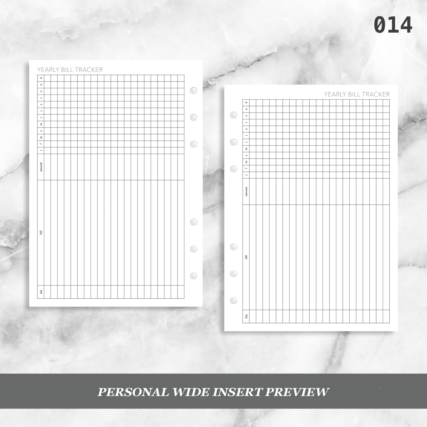 014: Yearly Bill Tracker