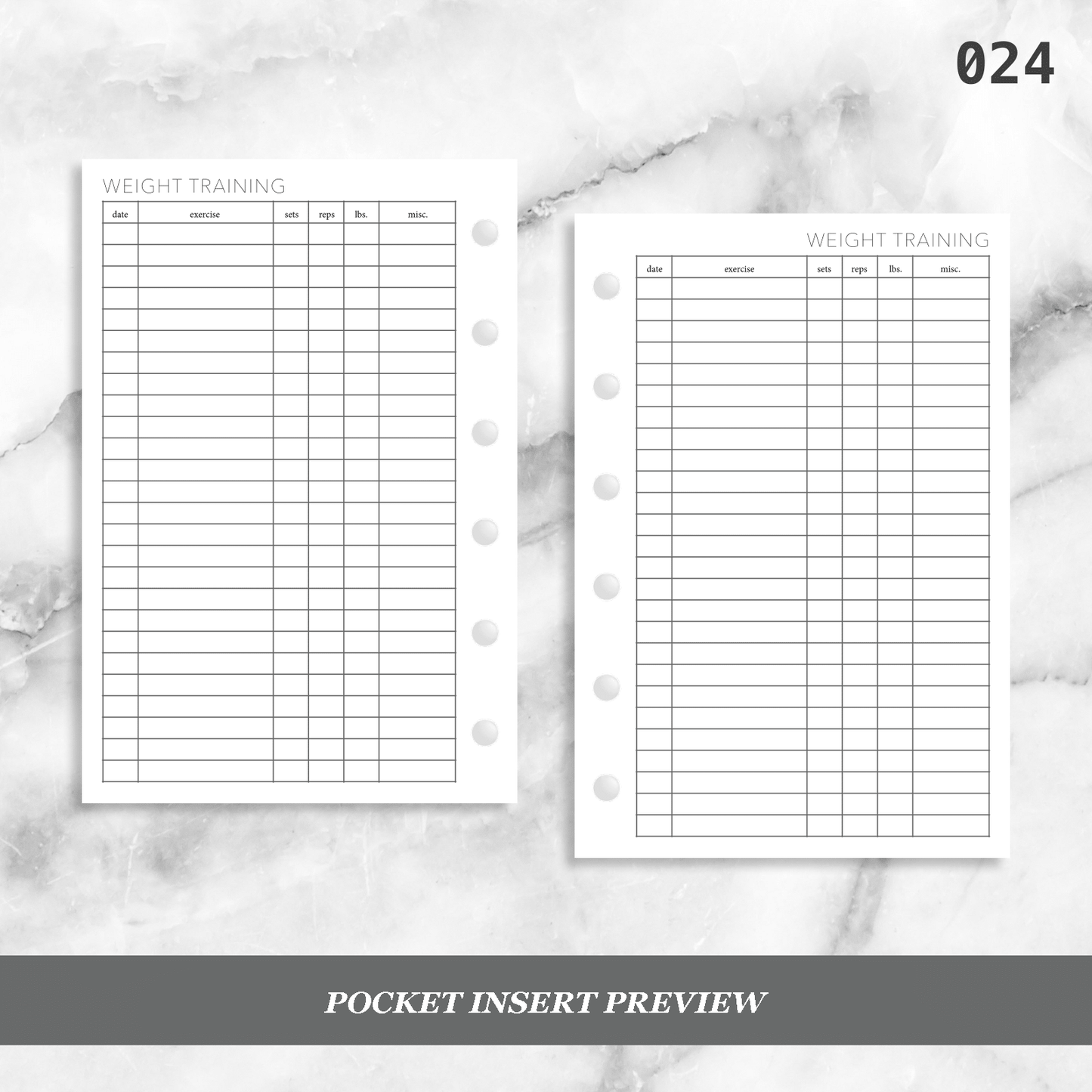 024: Weight Training Log