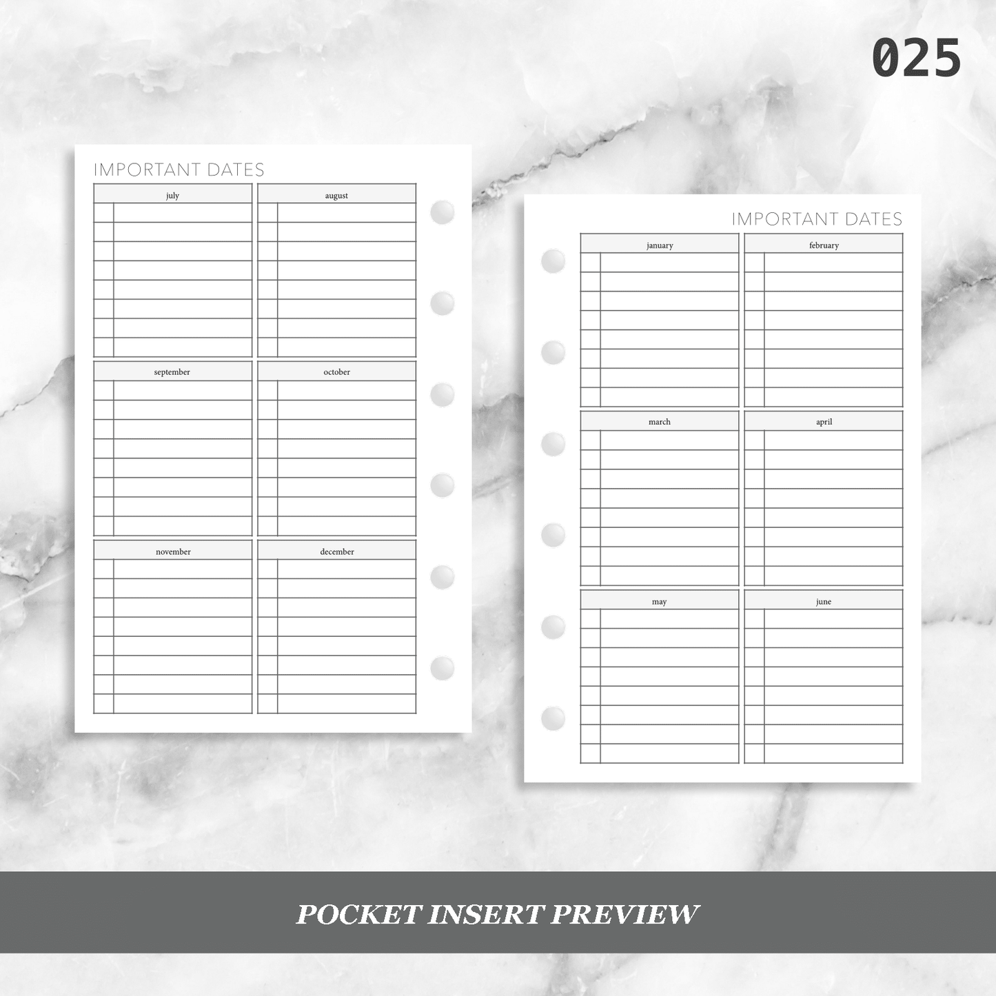 025: Important Dates