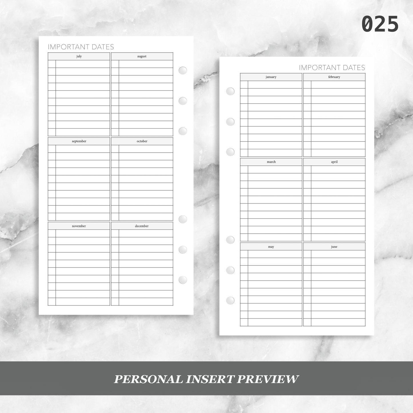 025: Important Dates
