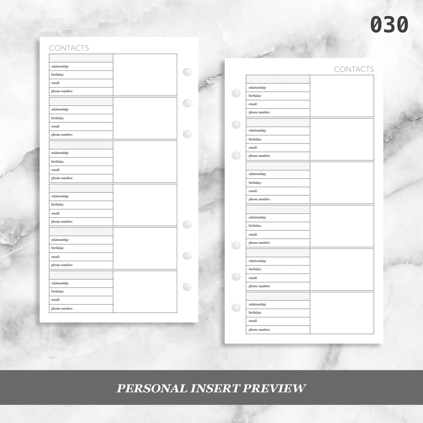 030: Contacts
