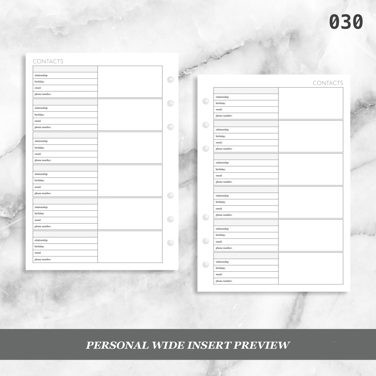 030: Contacts