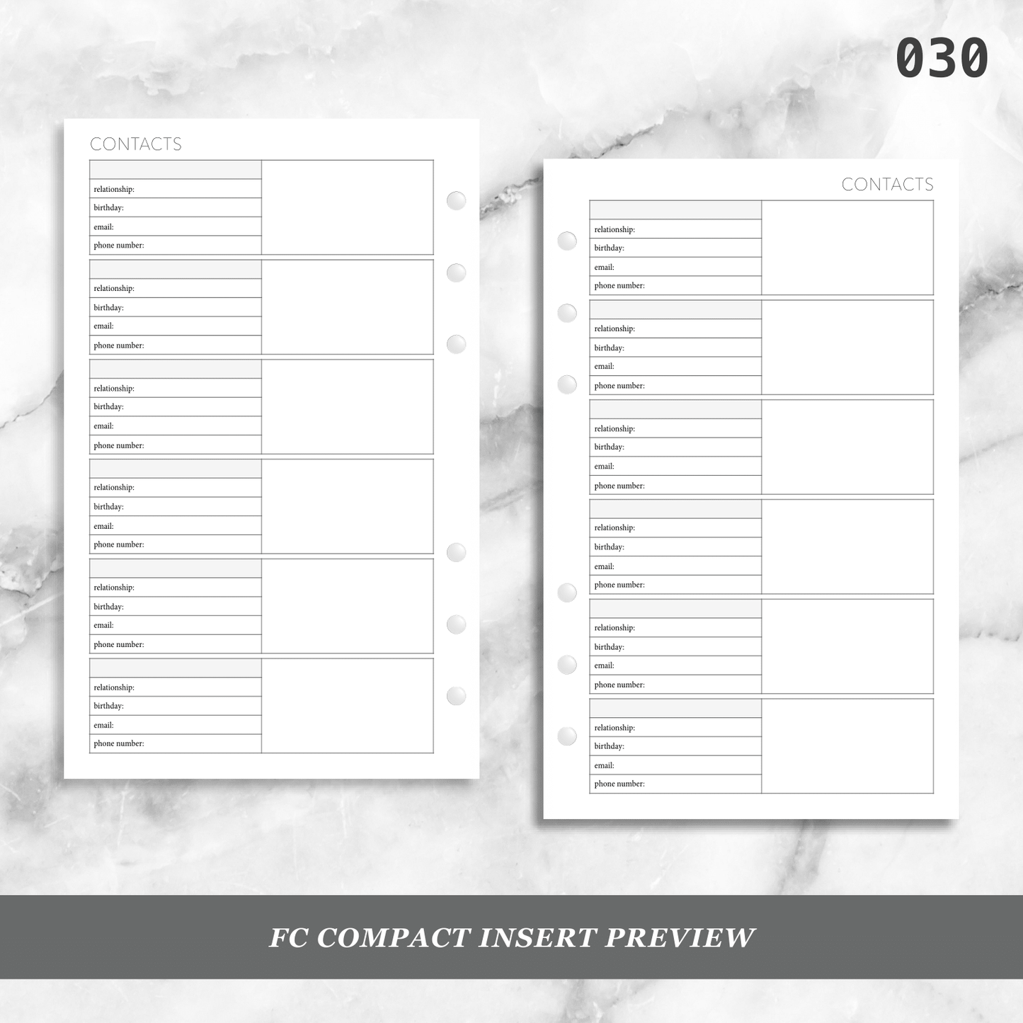 030: Contacts