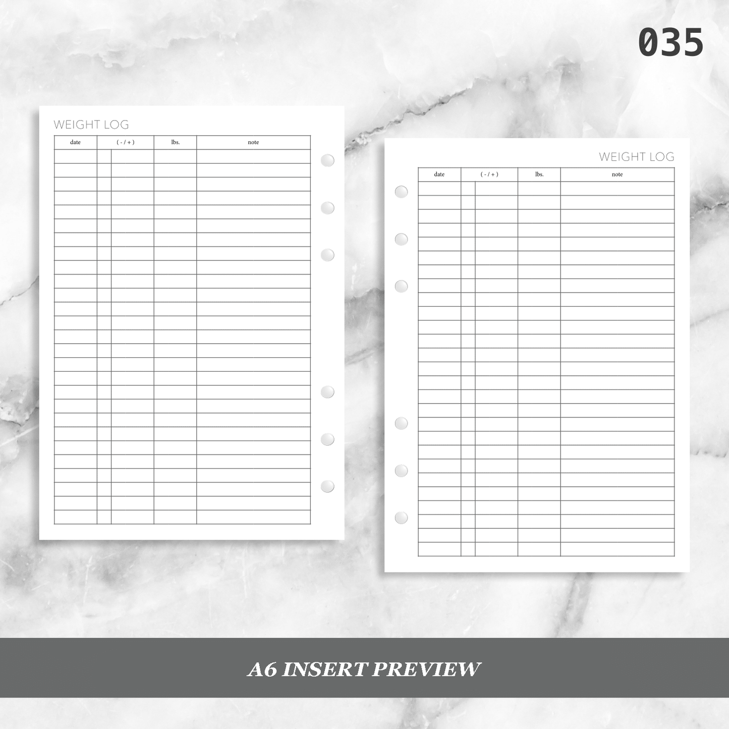 035: Weight Log