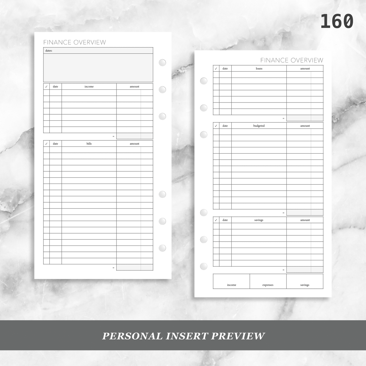 160: Finance Overview w/ Income Budget Loan Expenses Bills Savings Monthly