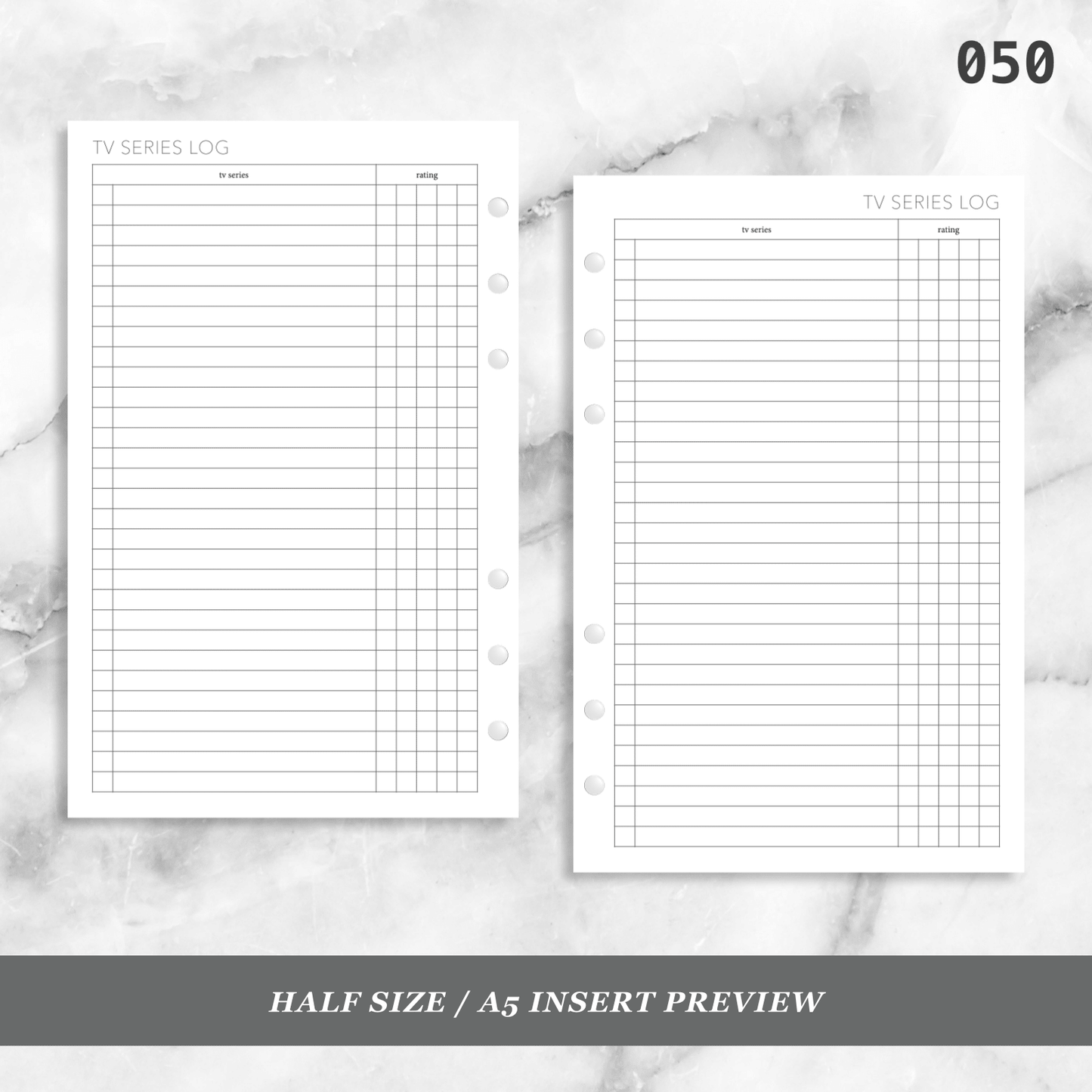 050: TV Series Log