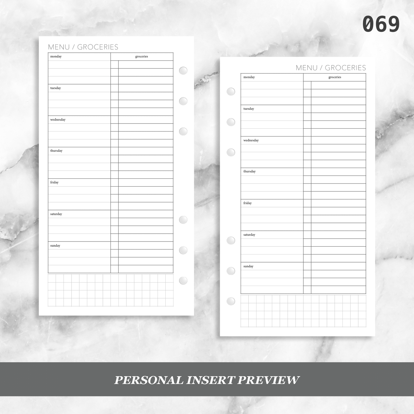 069: Menu & Groceries