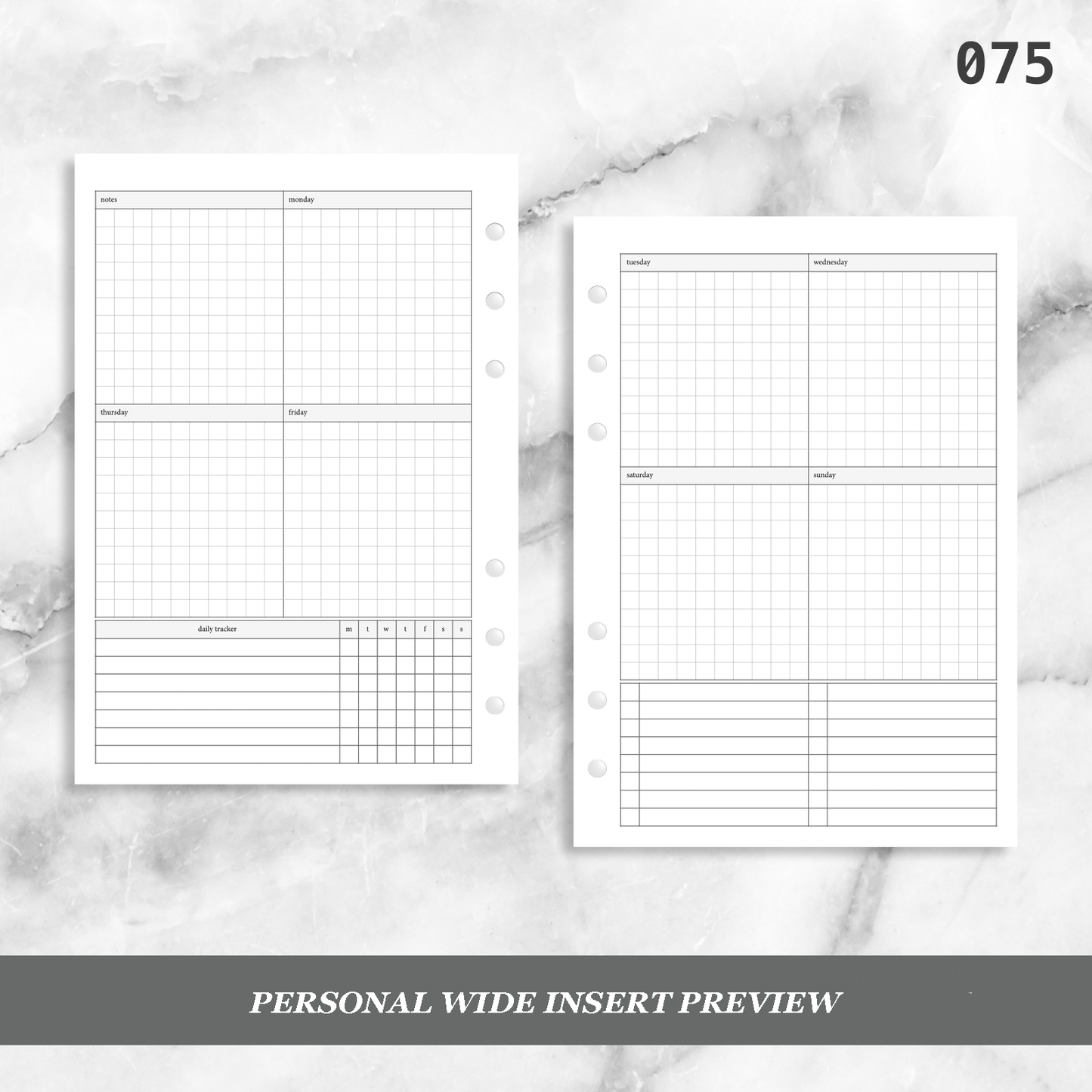 075: Vertical Weekly w/ Tracker & Tasks Wo2P
