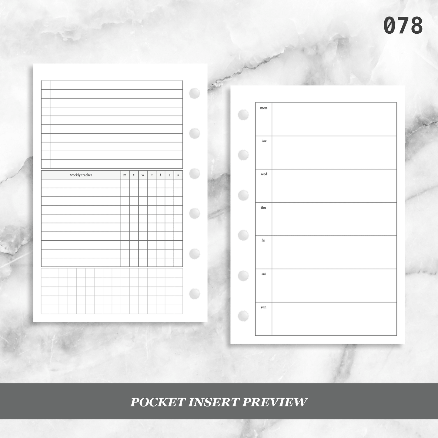 078: Horizontal Weekly w/ Tracker & Tasks