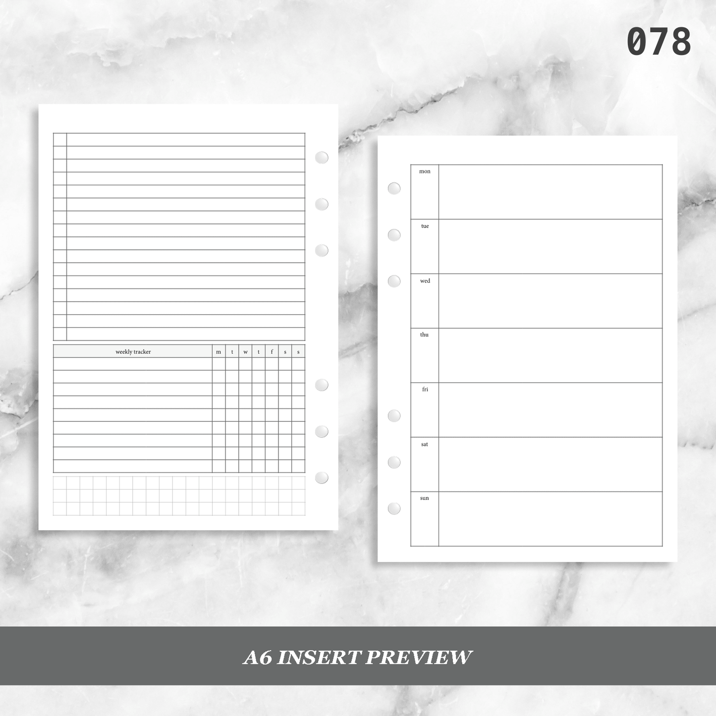 078: Horizontal Weekly w/ Tracker & Tasks