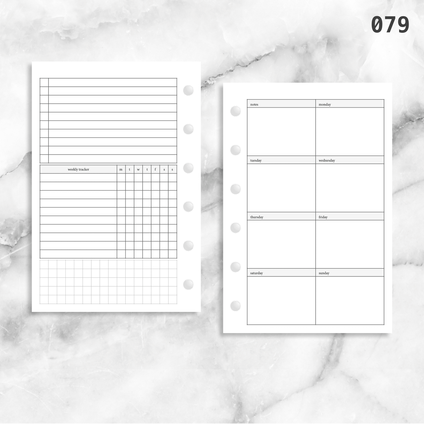 079: Vertical Weekly w/ Tracker & Tasks Wo1P Wo2P
