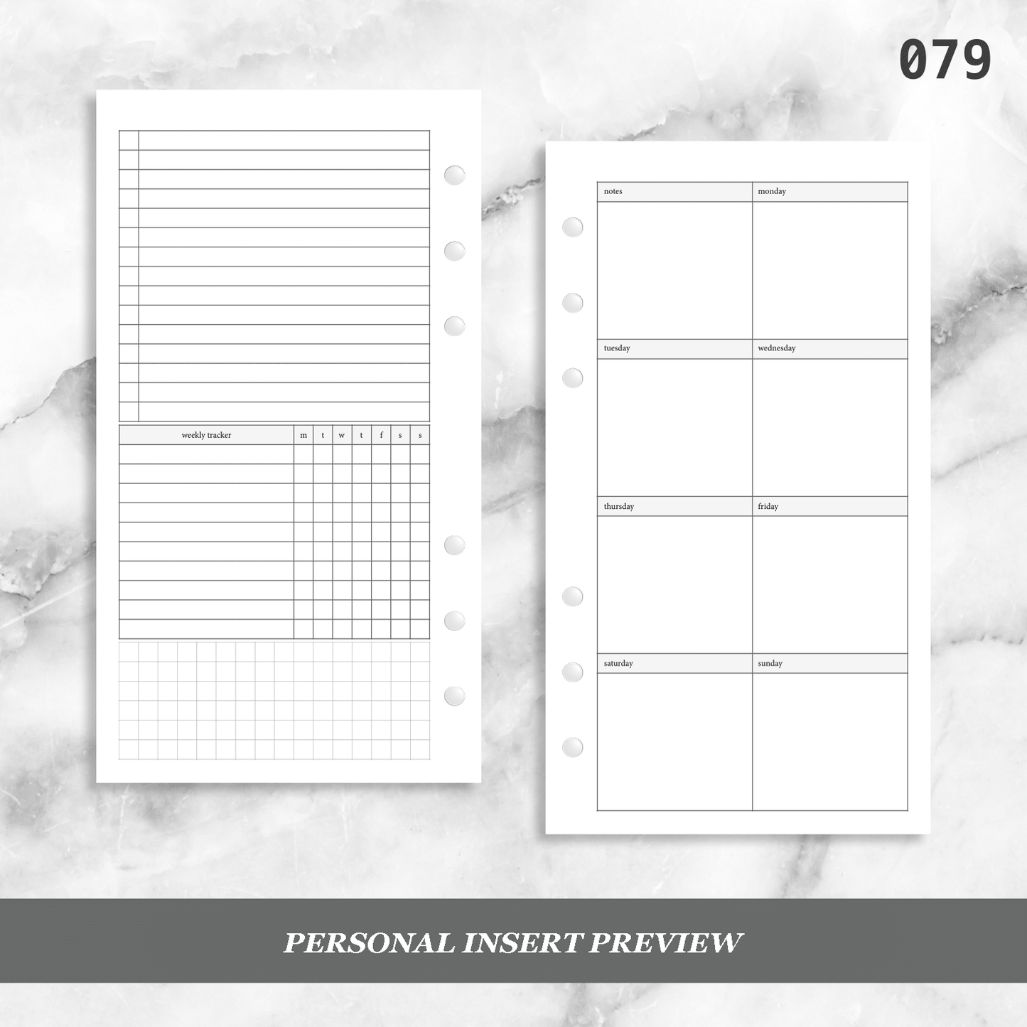 079: Vertical Weekly w/ Tracker & Tasks Wo1P Wo2P