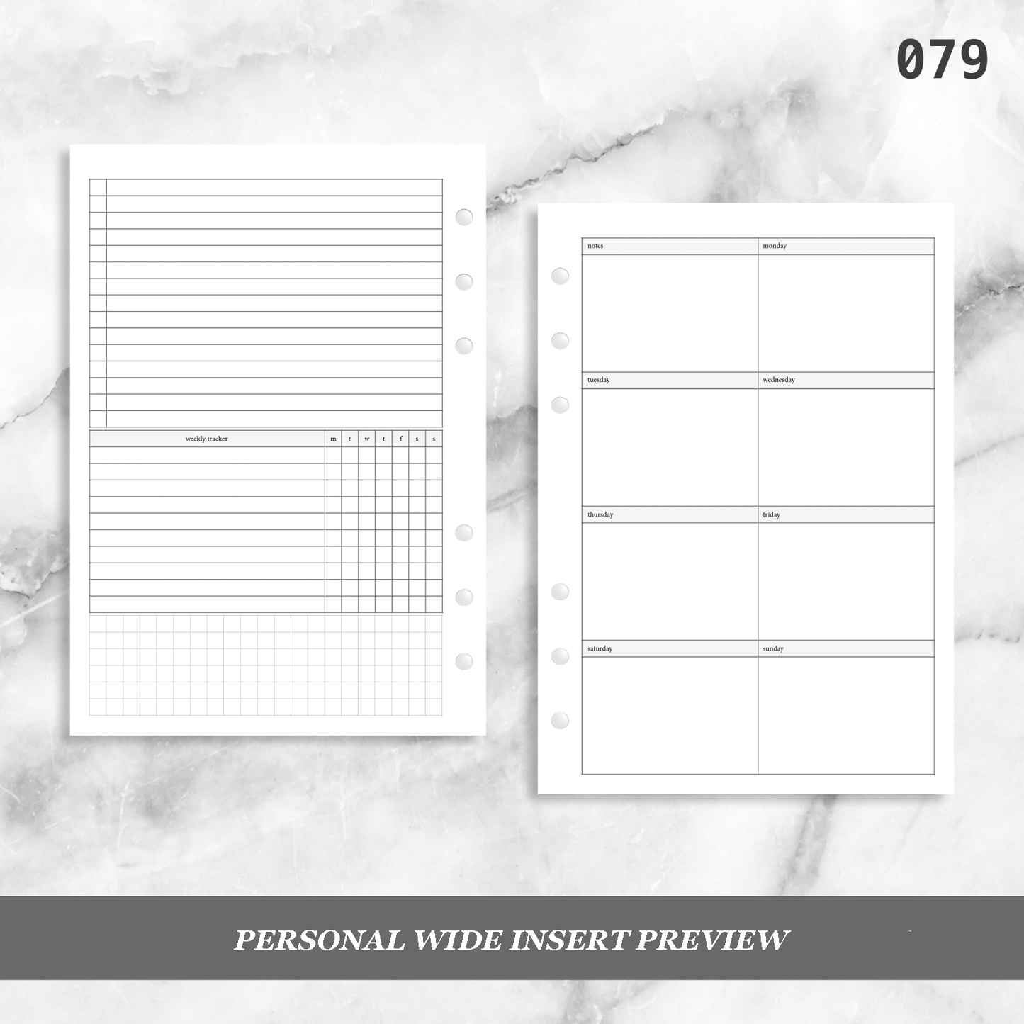 079: Vertical Weekly w/ Tracker & Tasks Wo1P Wo2P