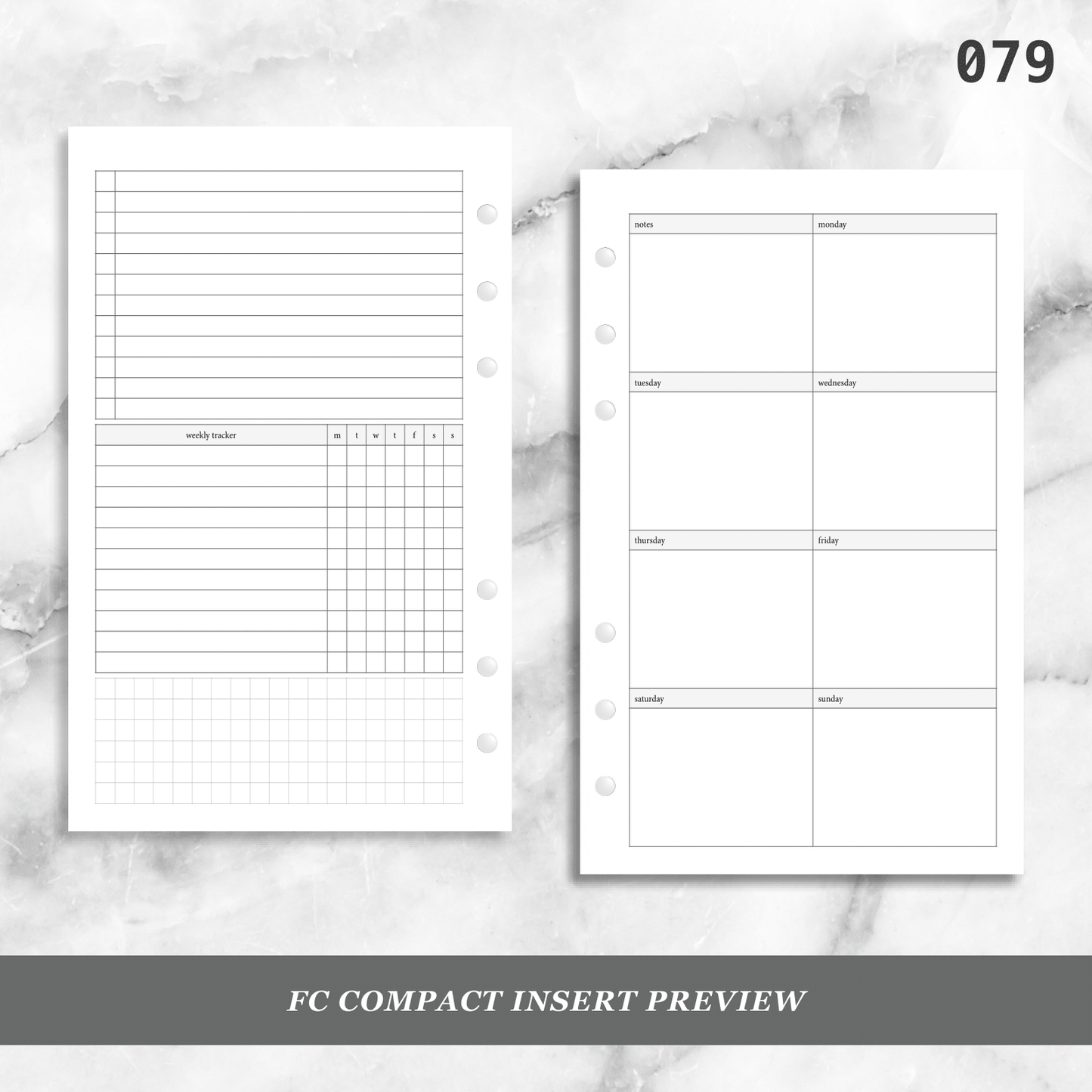 079: Vertical Weekly w/ Tracker & Tasks Wo1P Wo2P