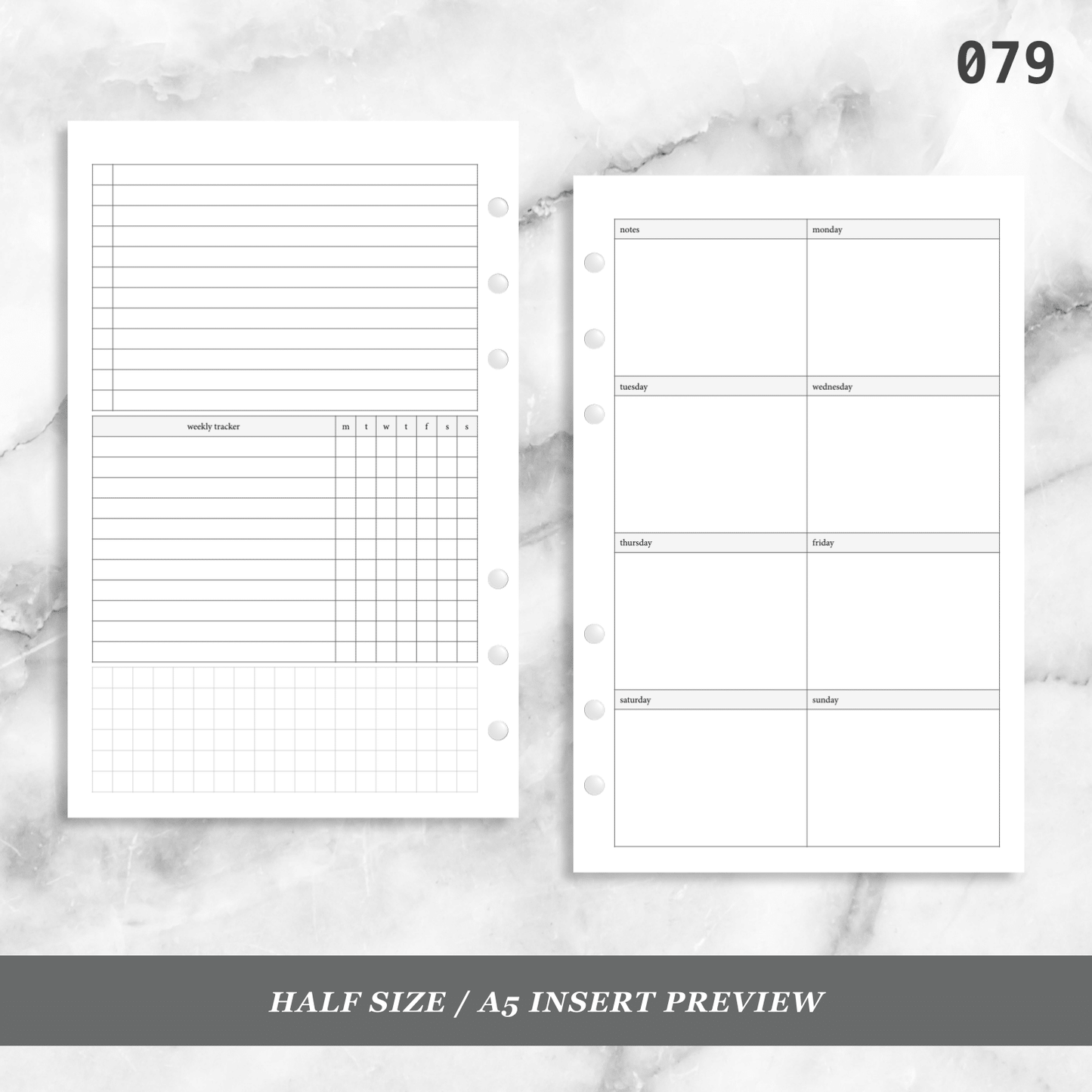 079: Vertical Weekly w/ Tracker & Tasks Wo1P Wo2P