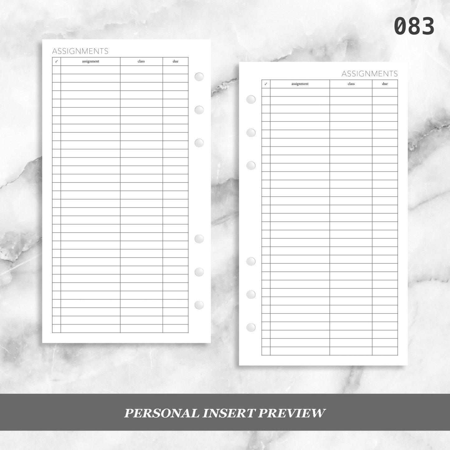 083: Assignments