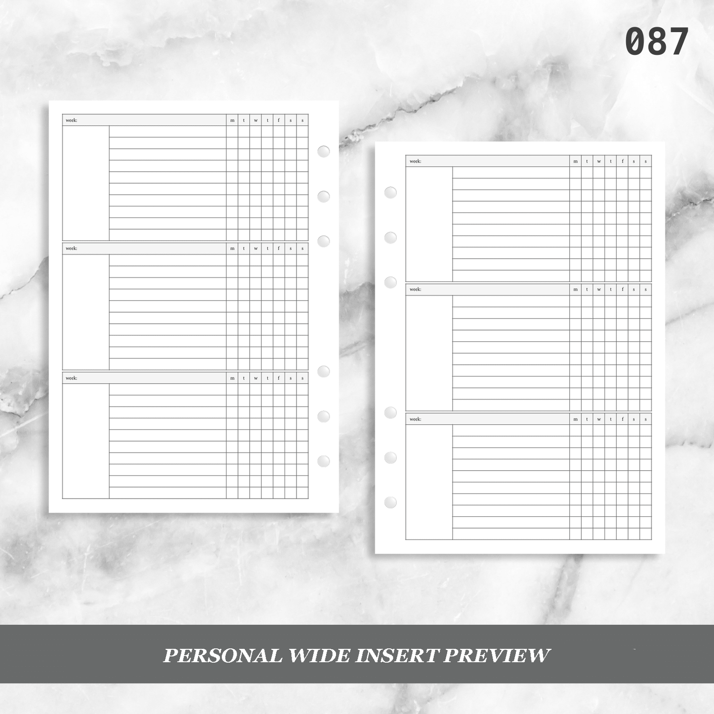 087: Weekly Daily Habit Tracker 3PP