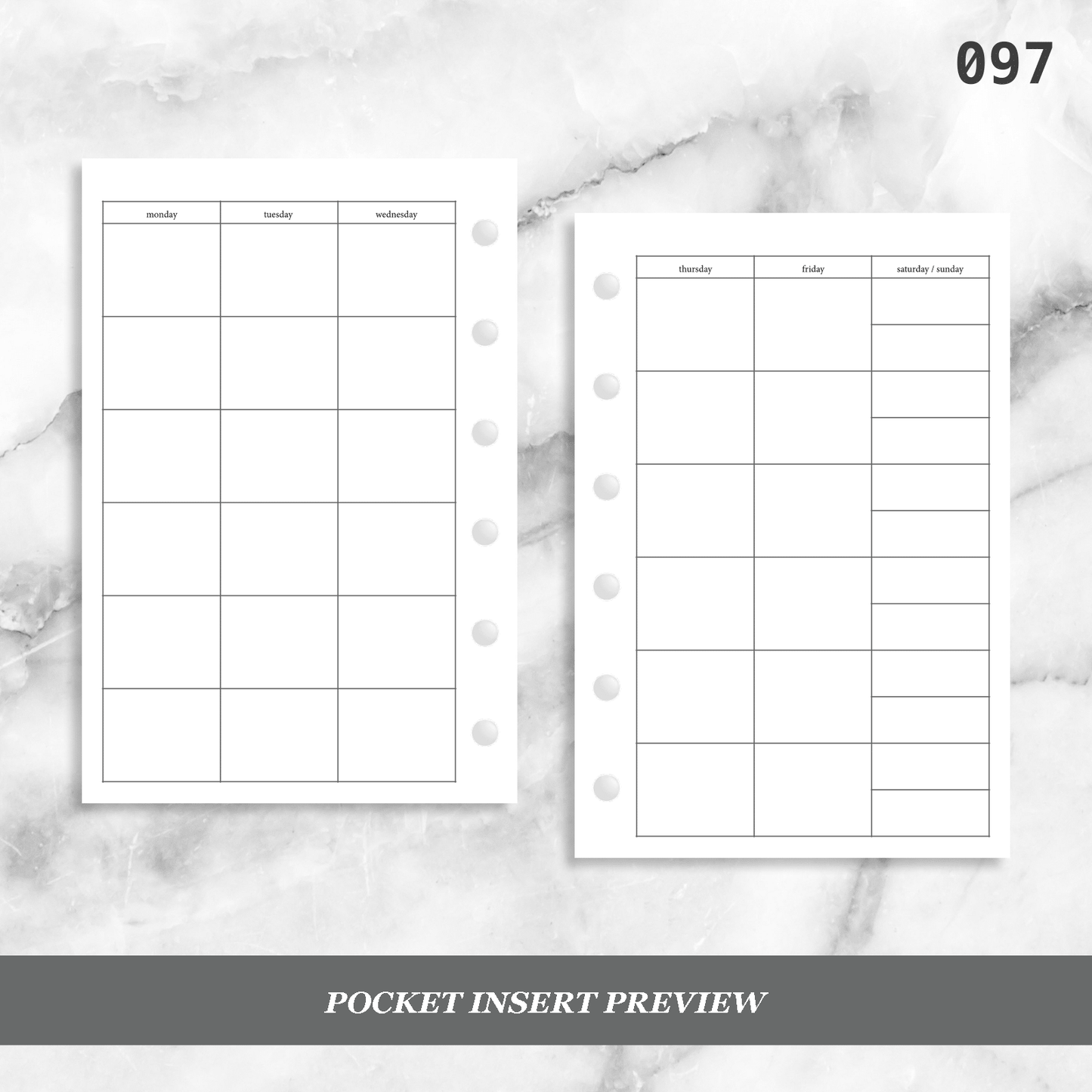 097: Sat / Sun Split Monthly Mo2P