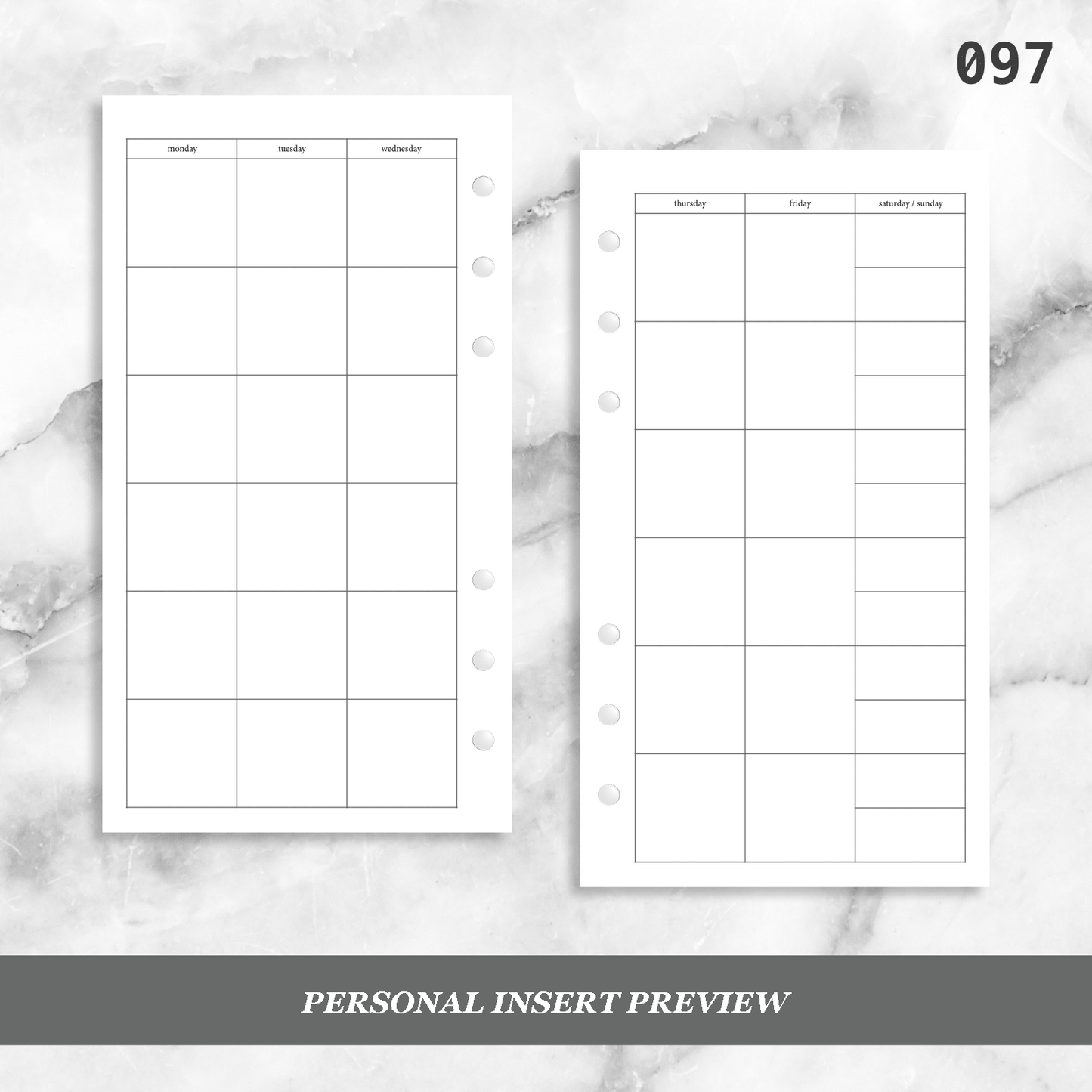 097: Sat / Sun Split Monthly Mo2P