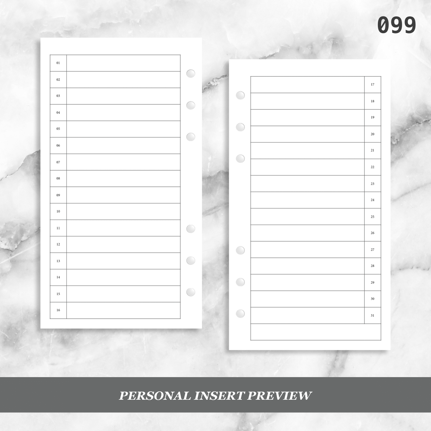 099: Monthly List Format Mo2P