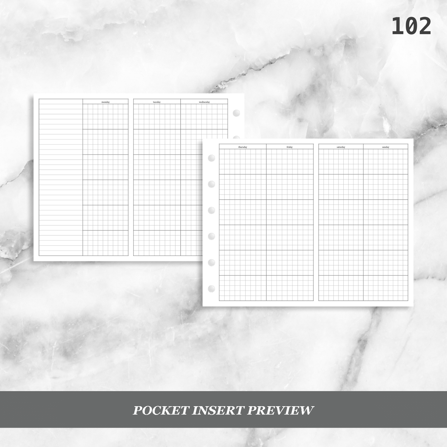 102: Foldout Grid Monthly Mo4P Mo2P