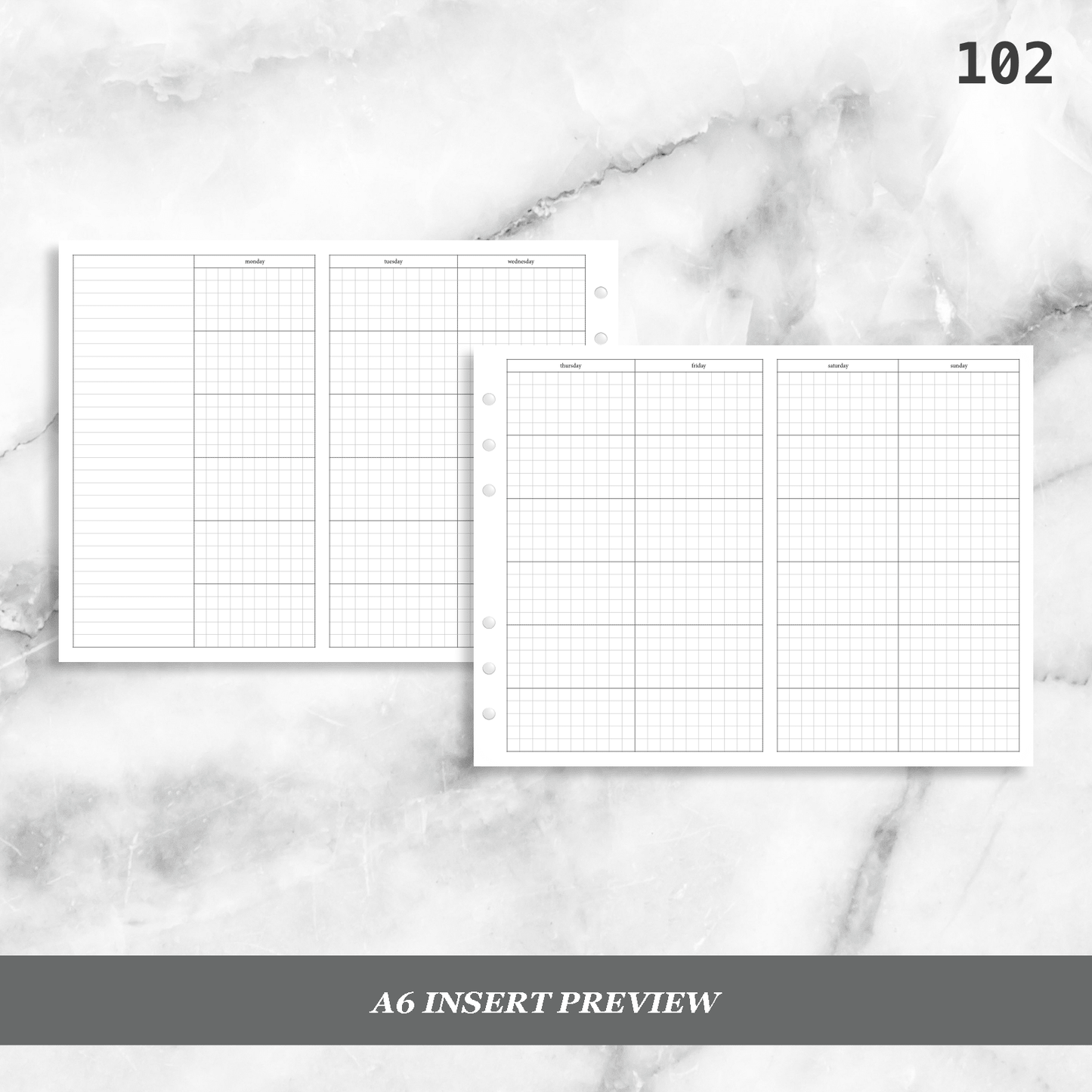 102: Foldout Grid Monthly Mo4P Mo2P