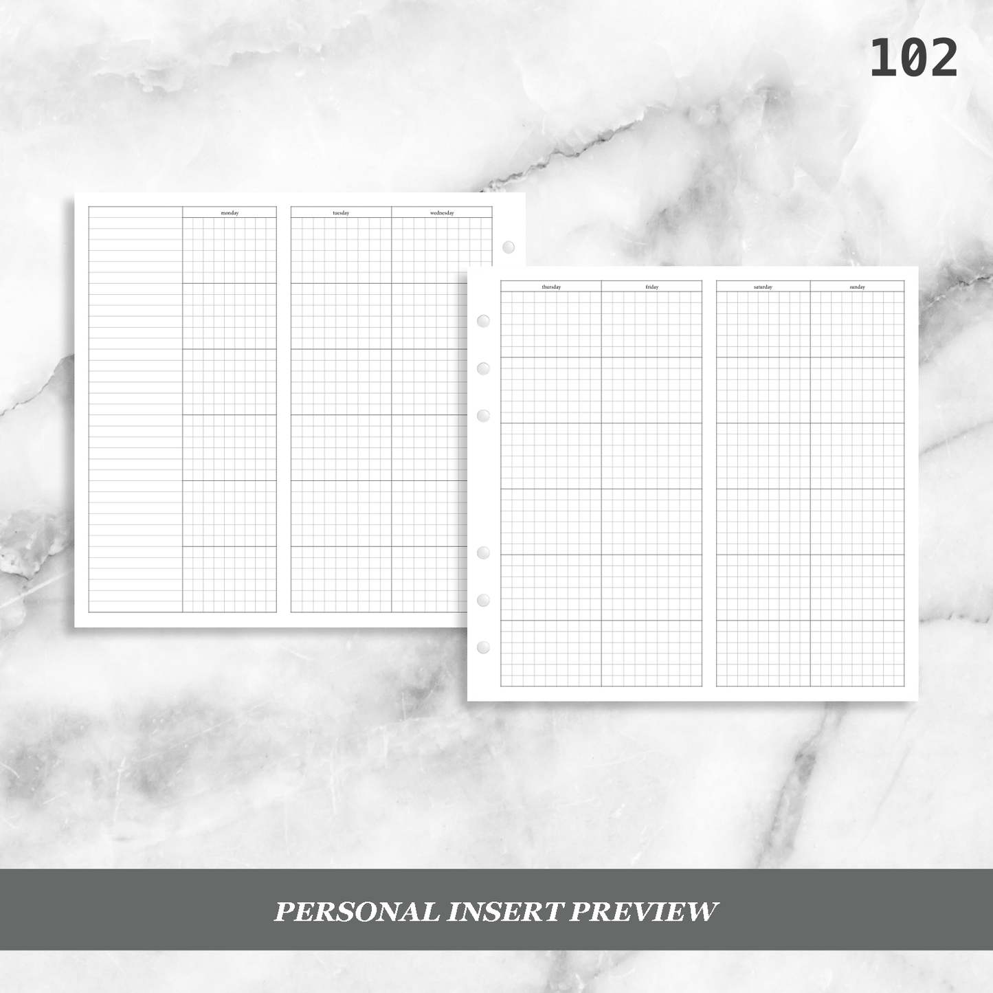 102: Foldout Grid Monthly Mo4P Mo2P