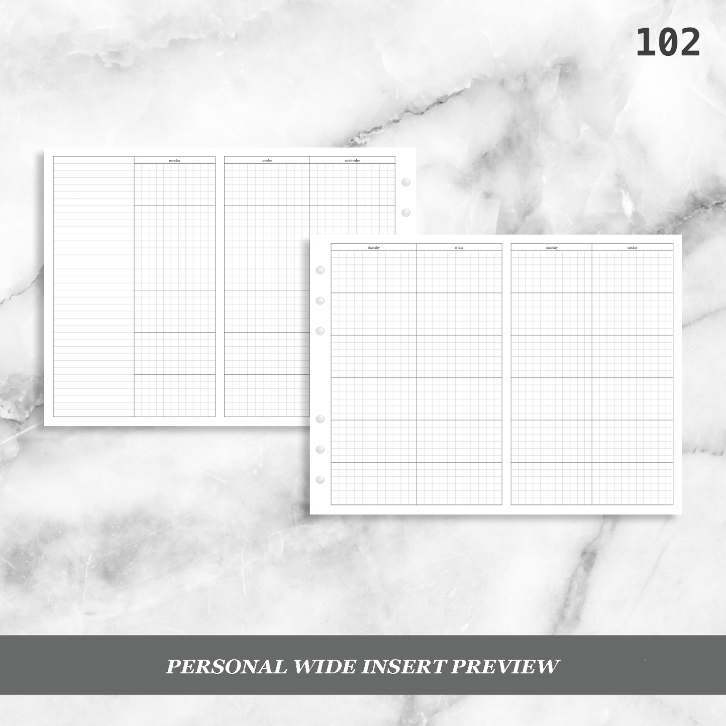 102: Foldout Grid Monthly Mo4P Mo2P