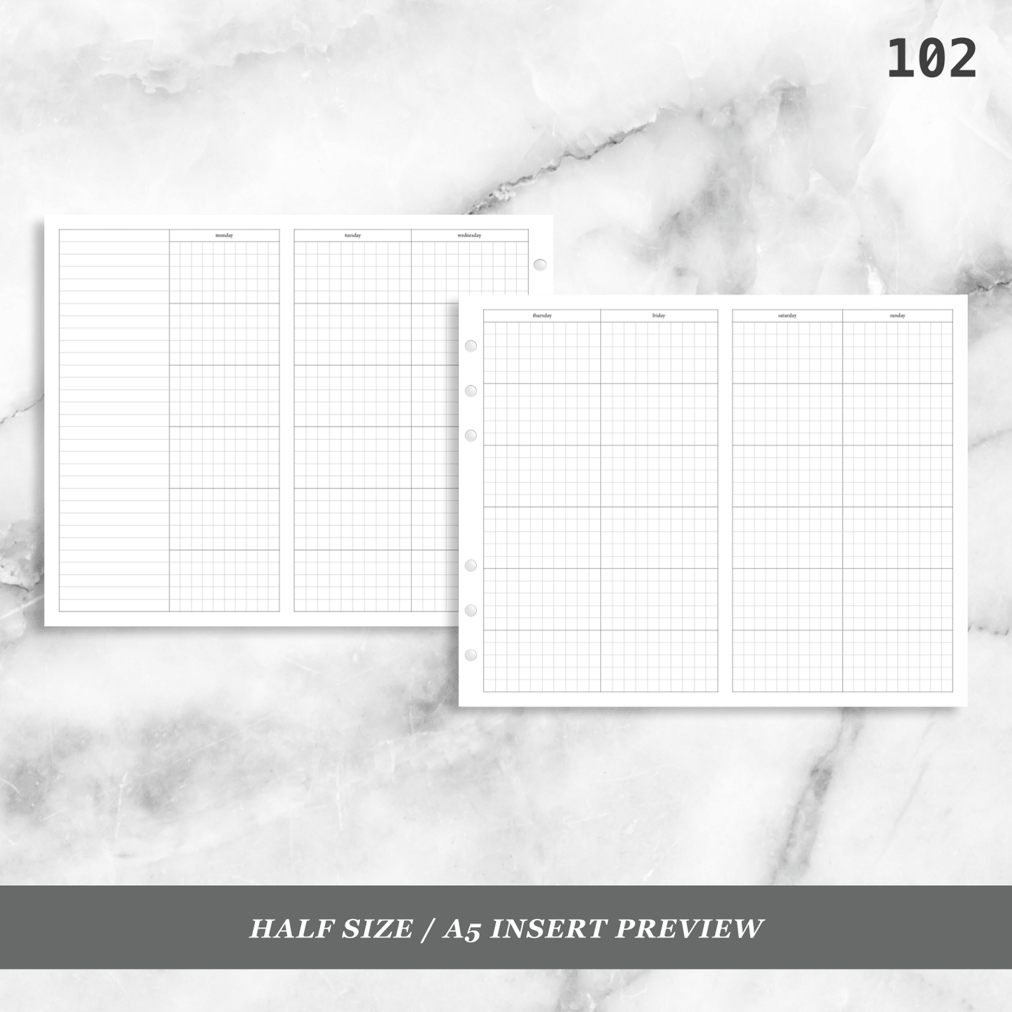 102: Foldout Grid Monthly Mo4P Mo2P
