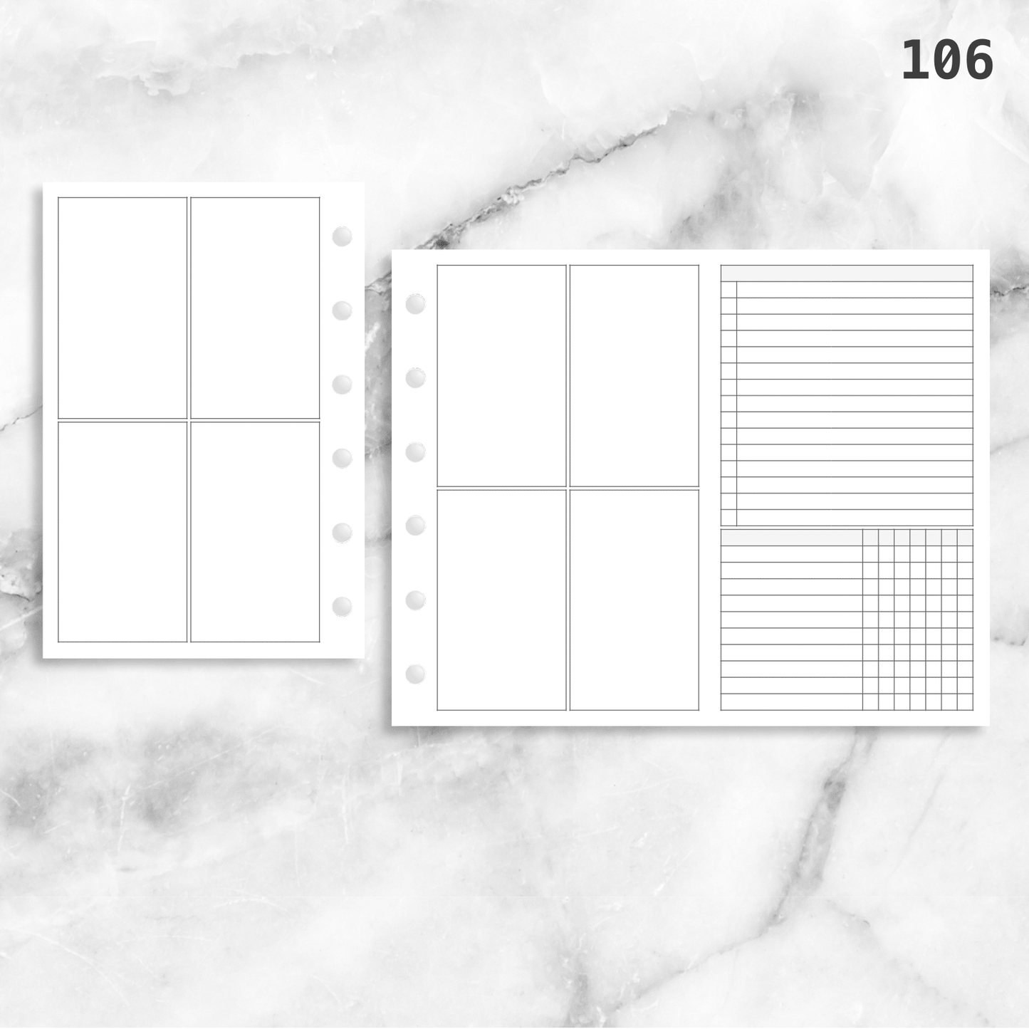 106: Vertical Weekly Foldout w/ Tracker Wo2P
