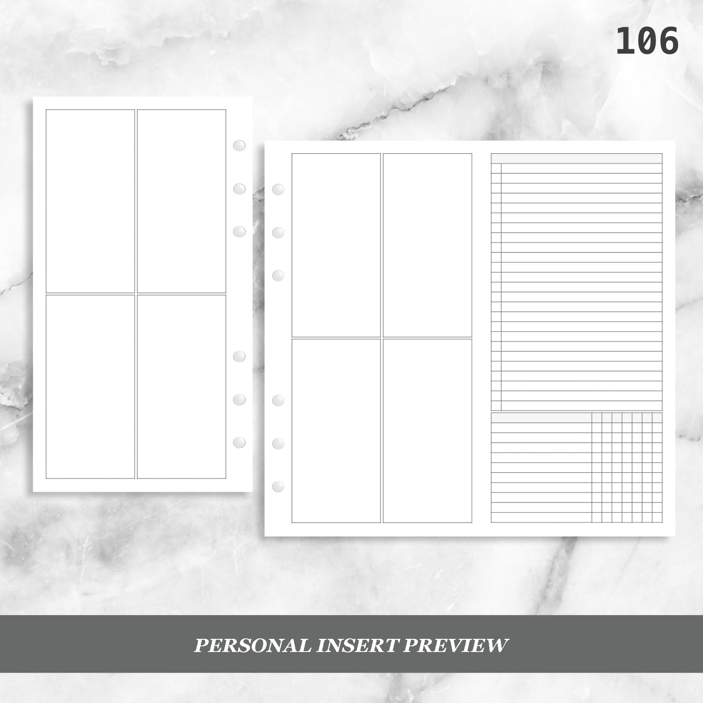 106: Vertical Weekly Foldout w/ Tracker Wo2P