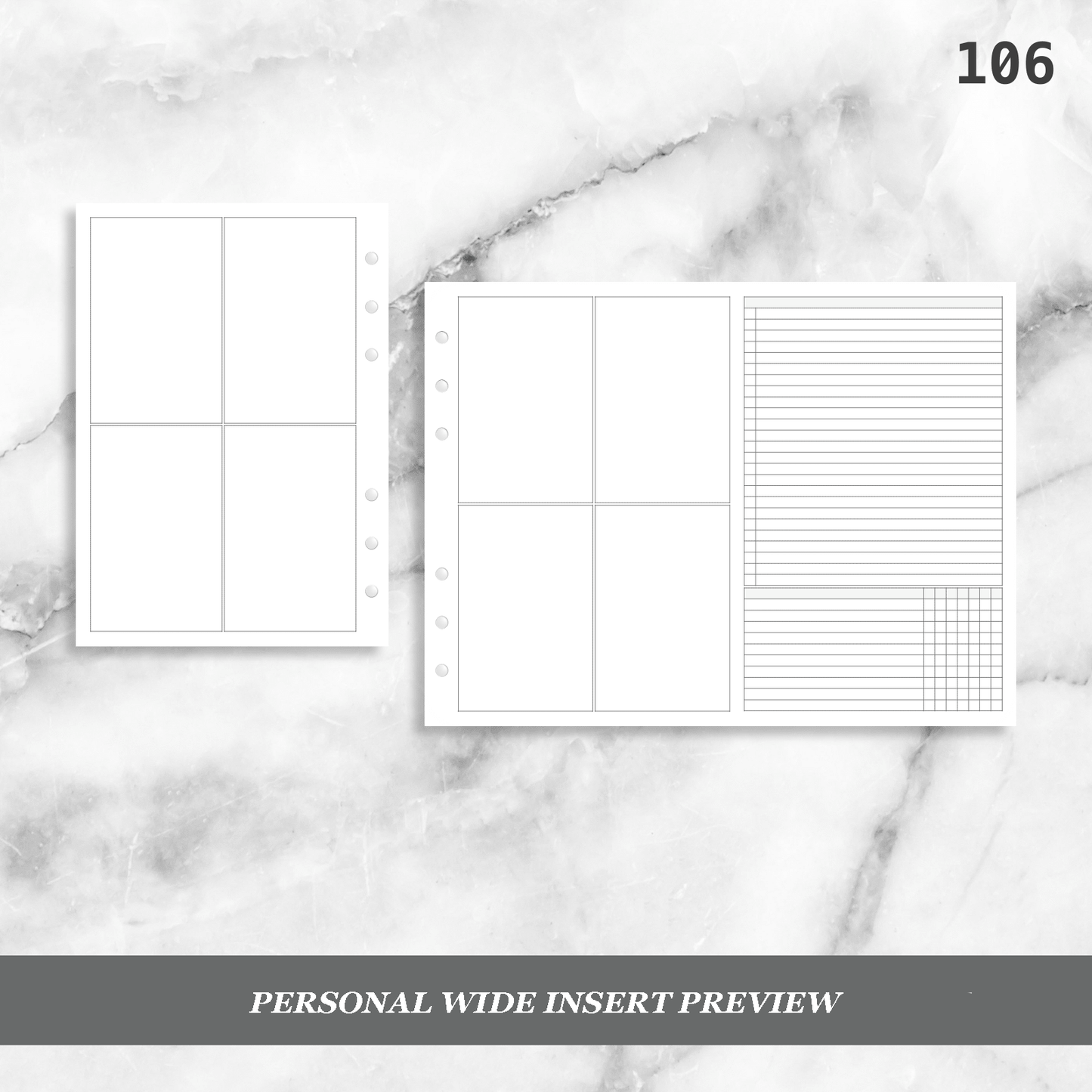 106: Vertical Weekly Foldout w/ Tracker Wo2P