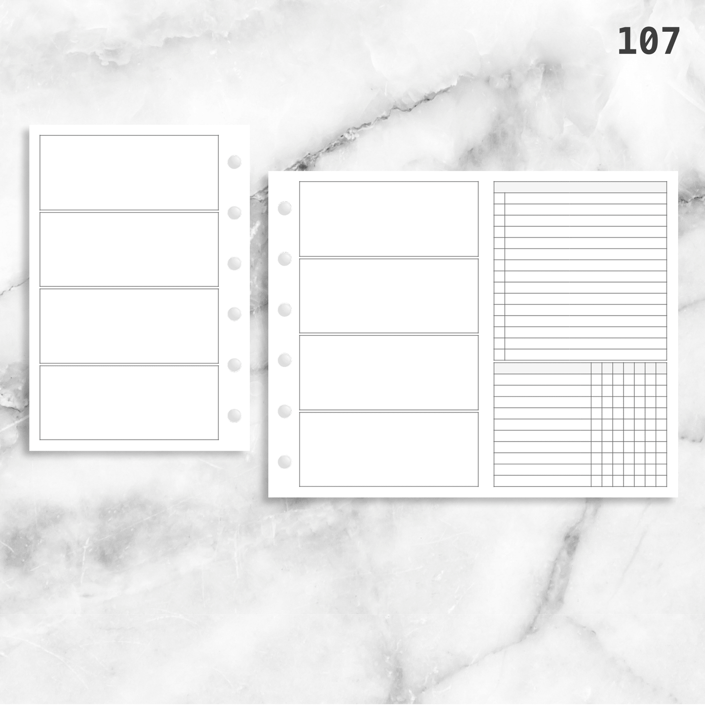 107: Horizontal Weekly Foldout w/ Tracker Wo2P