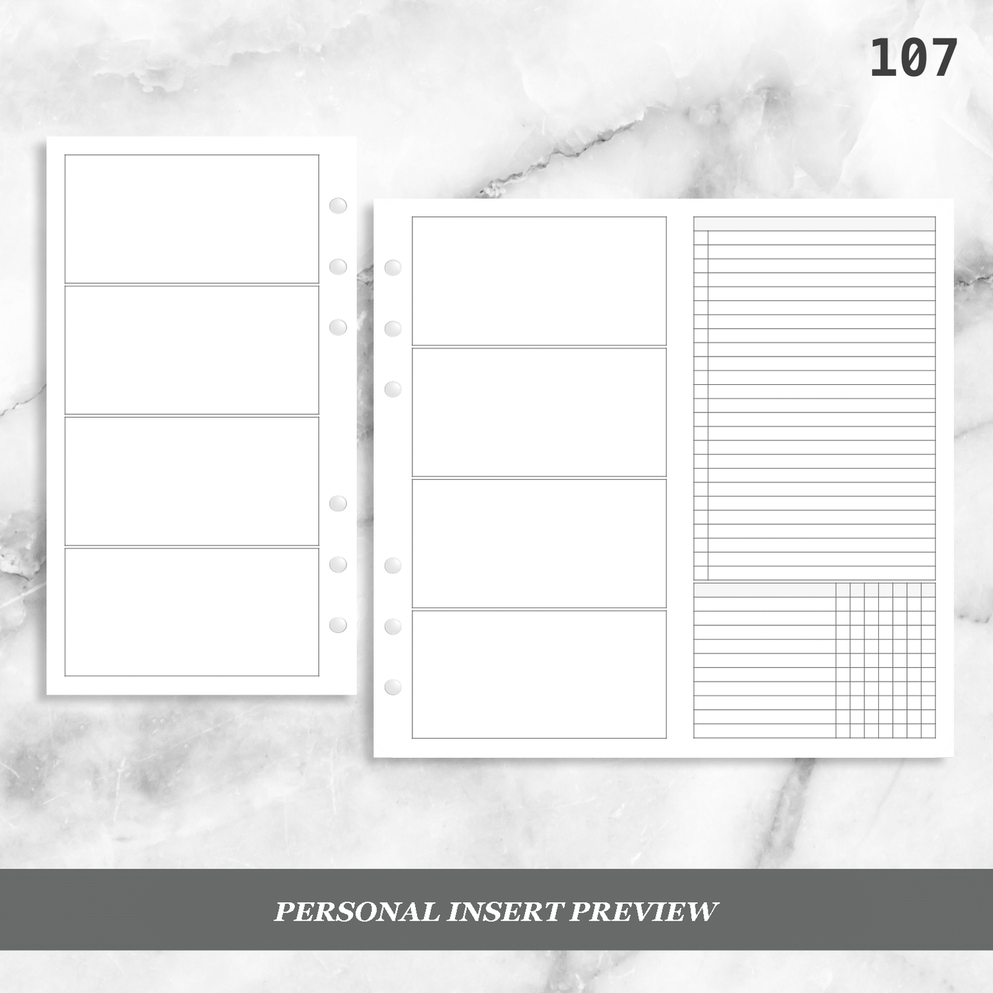107: Horizontal Weekly Foldout w/ Tracker Wo2P