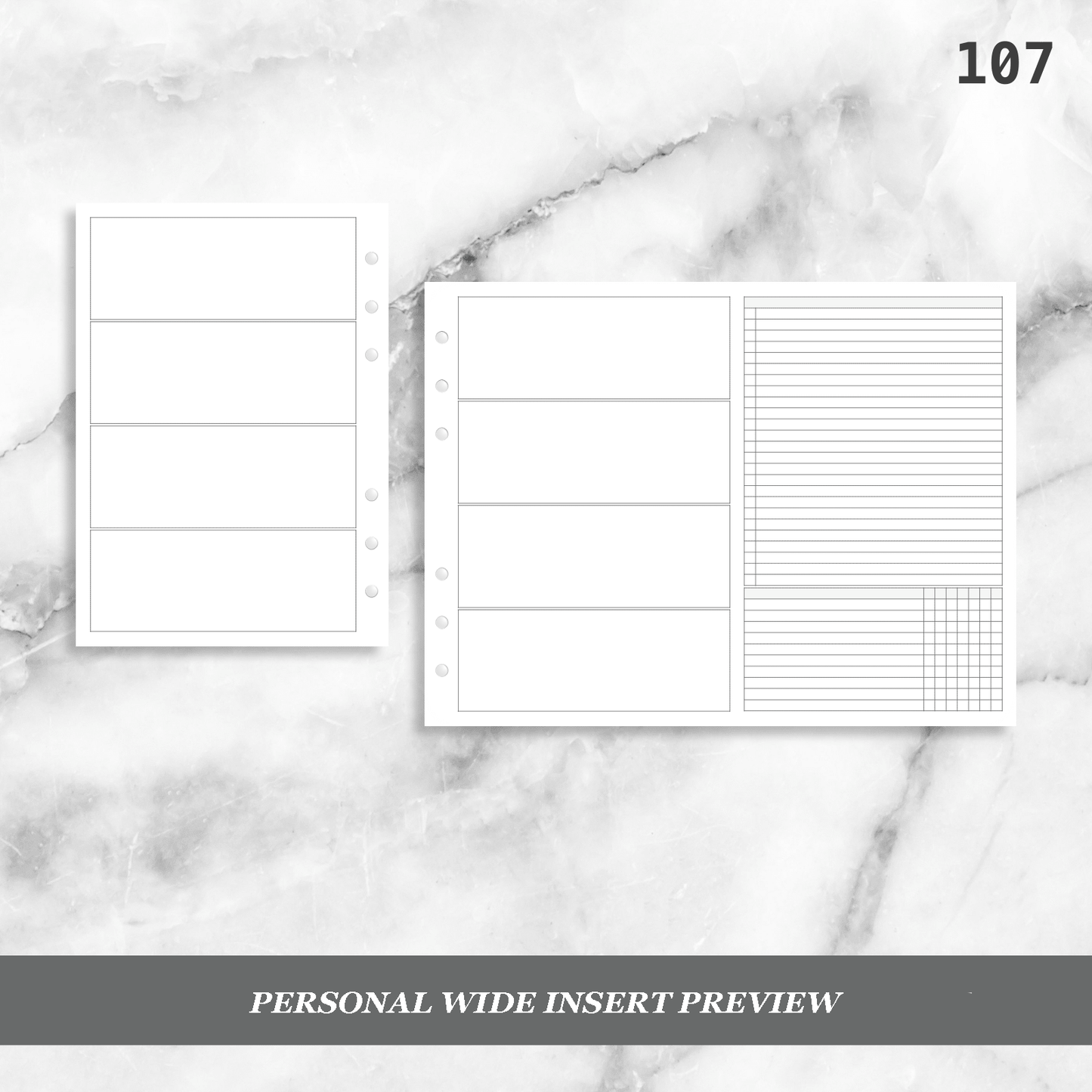 107: Horizontal Weekly Foldout w/ Tracker Wo2P