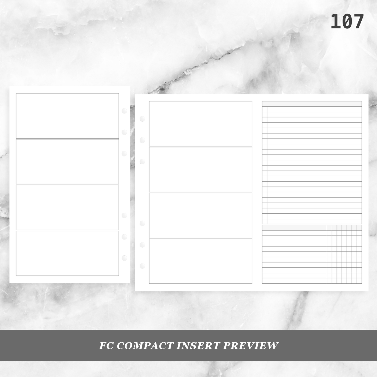 107: Horizontal Weekly Foldout w/ Tracker Wo2P